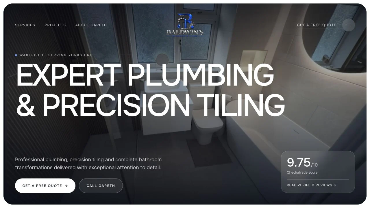 Baldwin’s Plumbing & Tiling website by TGM Creative