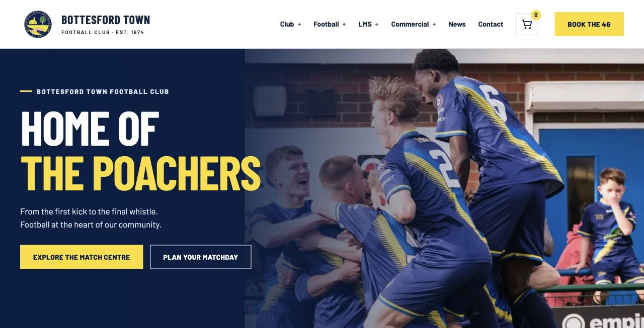 Bottesford Town FC website by TGM Creative