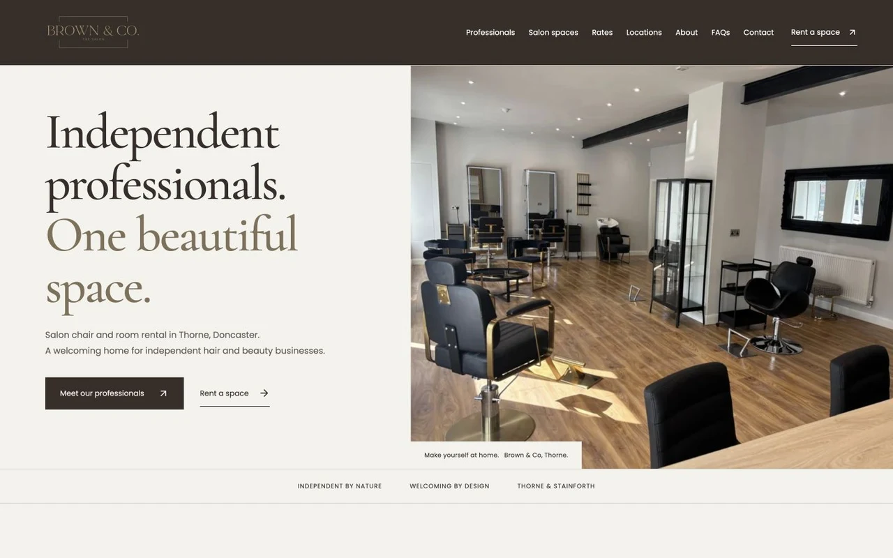 Brown & Co The Salon website by TGM Creative