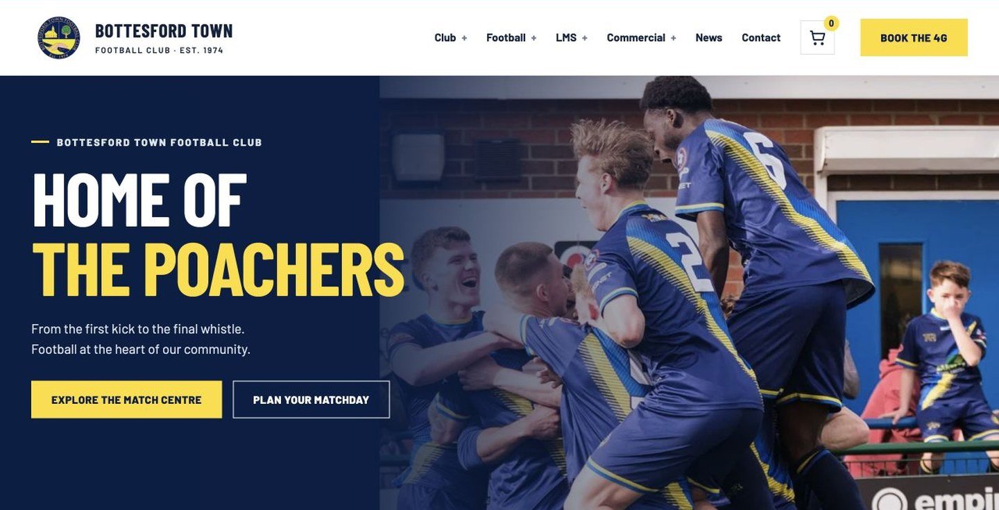 Bottesford Town FC website by TGM Creative