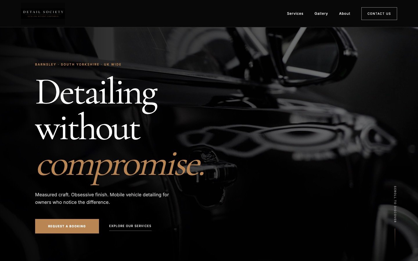 Detail Society website by TGM Creative