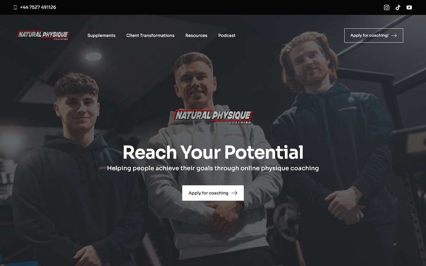 Natural Physique Coaching website by TGM Creative