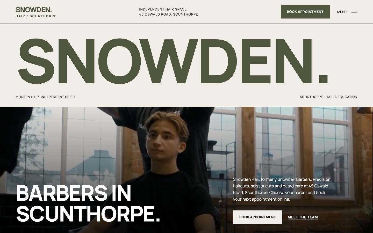 Snowden Hair website by TGM Creative