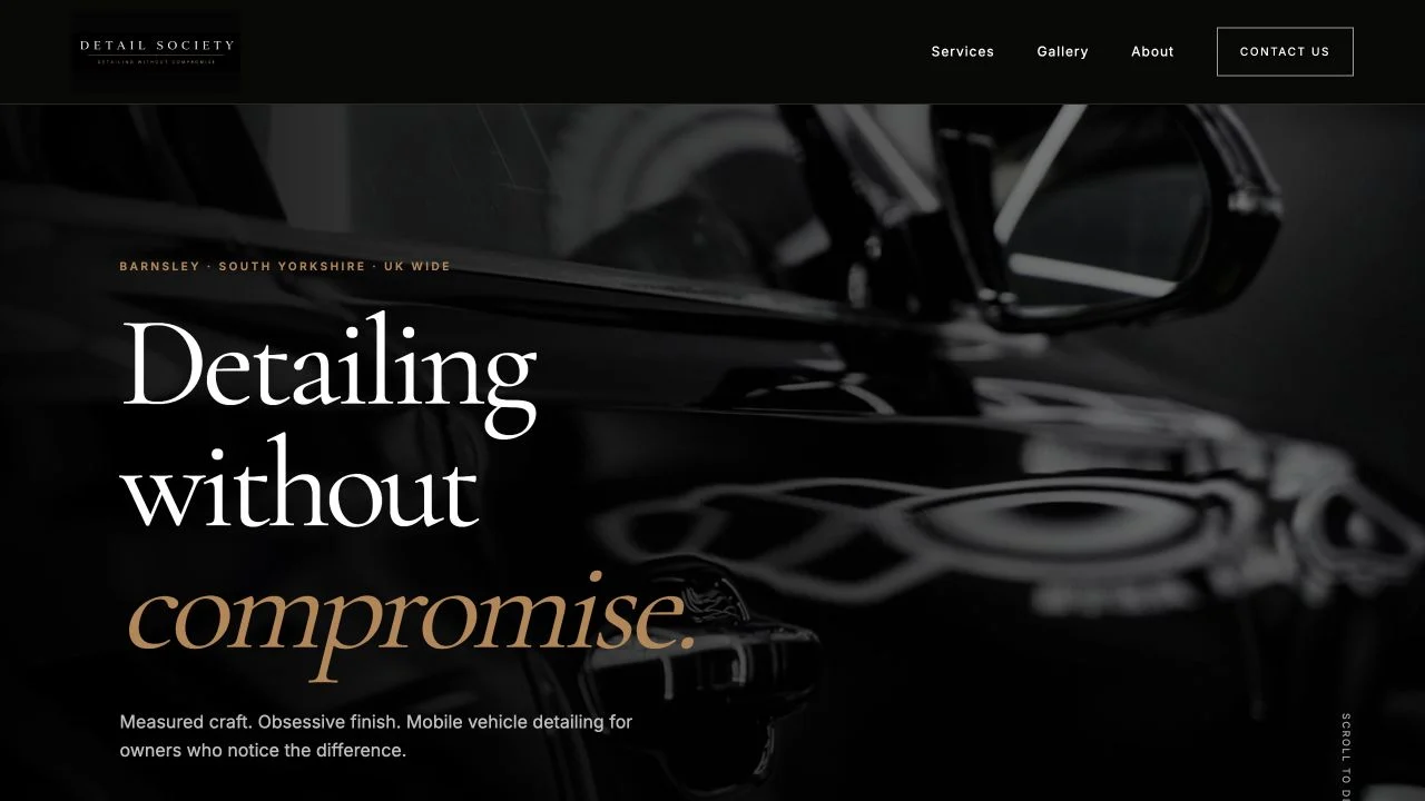 Detail Society website by TGM Creative