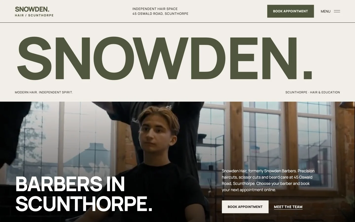 Snowden Hair website by TGM Creative