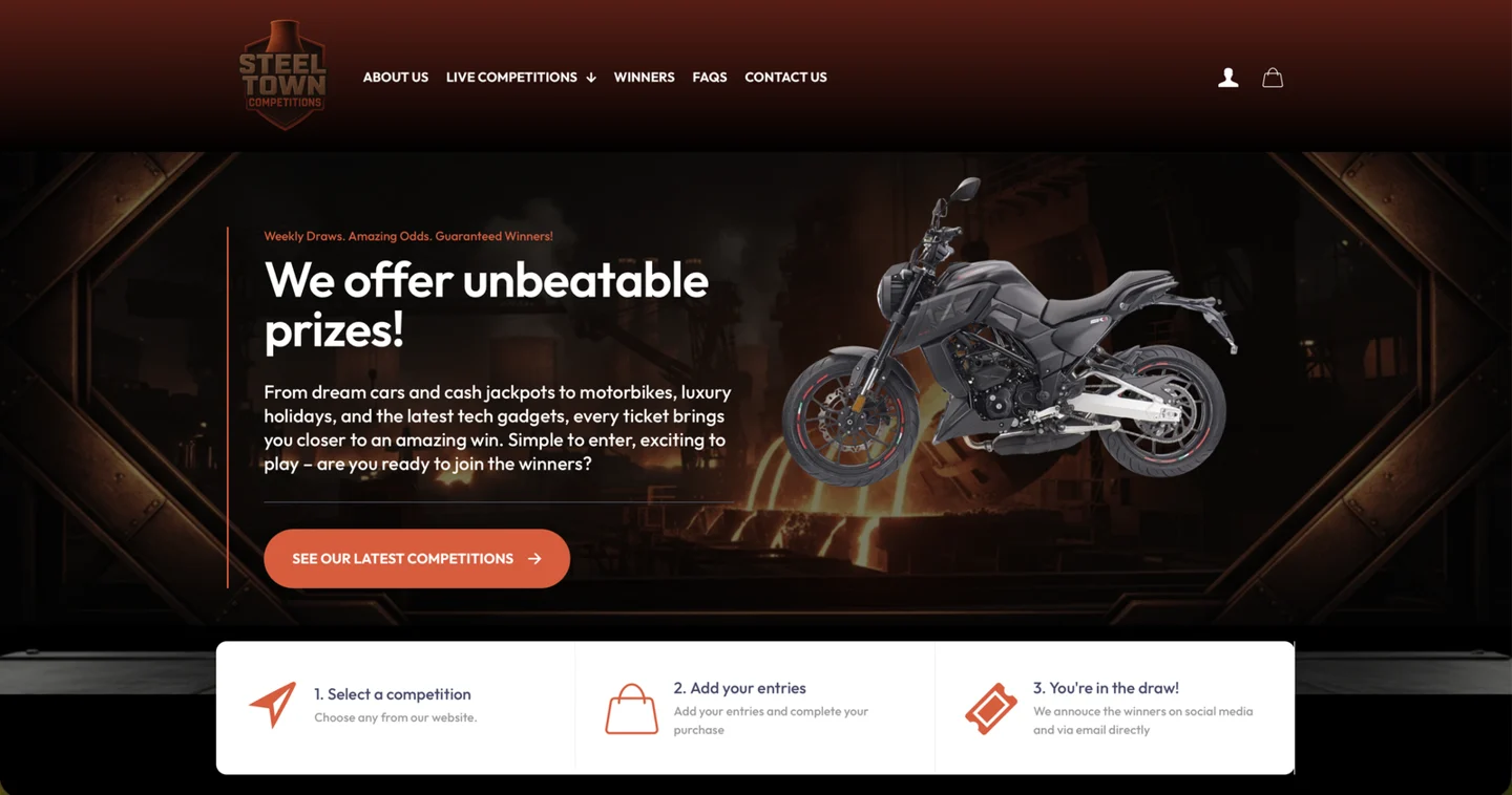 Steel Town Competitions website by TGM Creative