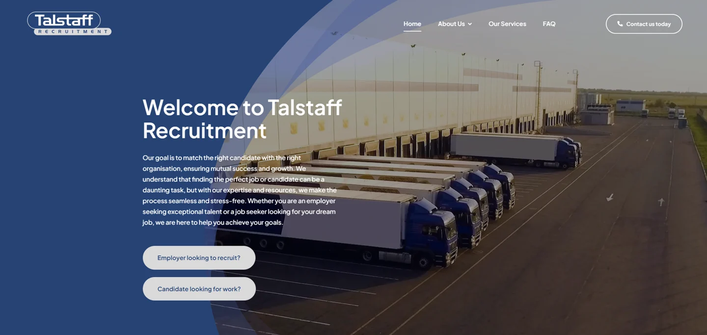 Talstaff website by TGM Creative